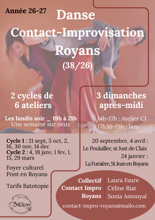 Affiche Contact impro royans 2026/2027